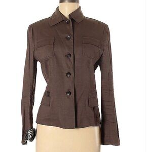 Elie Tahari brown linen blend blazer. Medium (US).